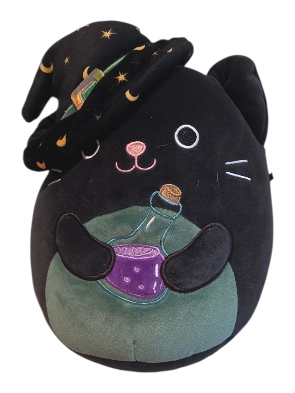 Black Cat Plush Toy with Witch Hat Squishmallow